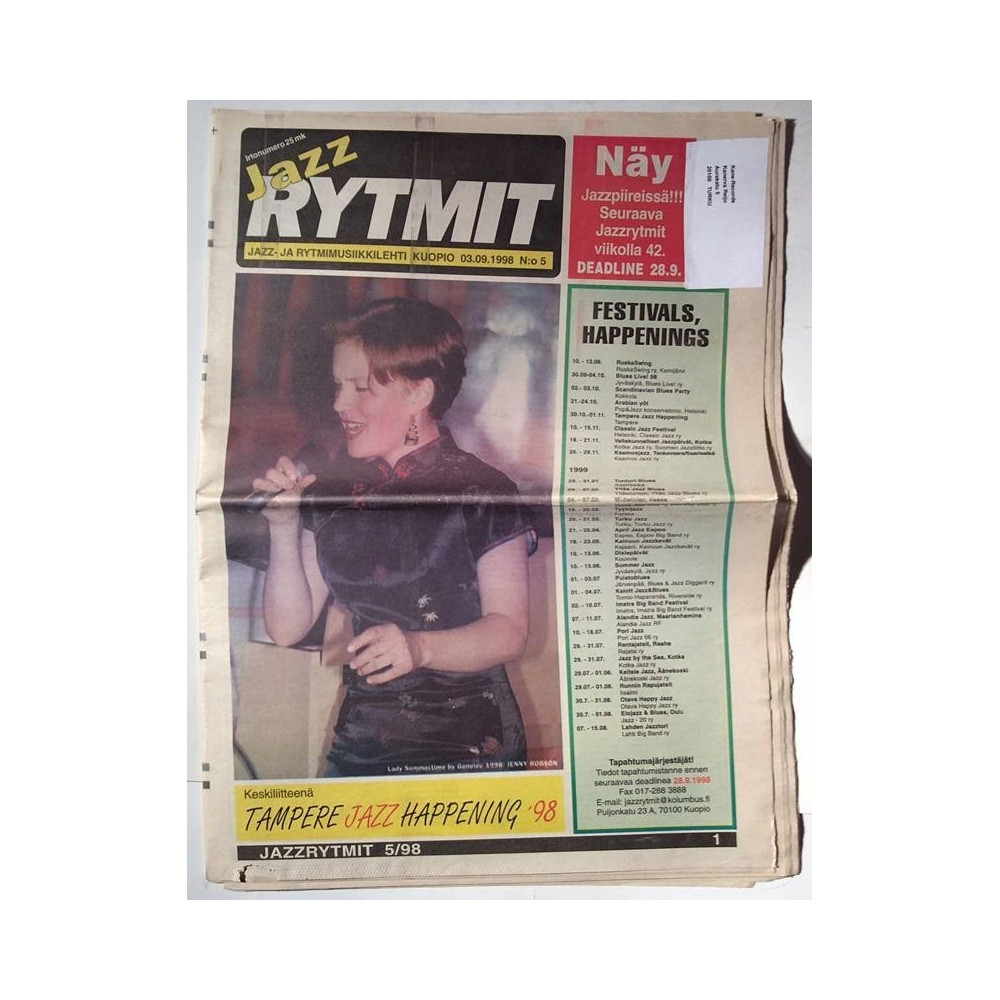 Jazz Rytmit 1998 No.5 Marian Petrescu trio,Marjo-Riitta Kervinen Magazine
