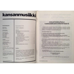 Kansanmusiikki 1976 No.  Kälviän pelimannit,Nurmijärven pelimannit,Lapväärtin pelimannit Magazine