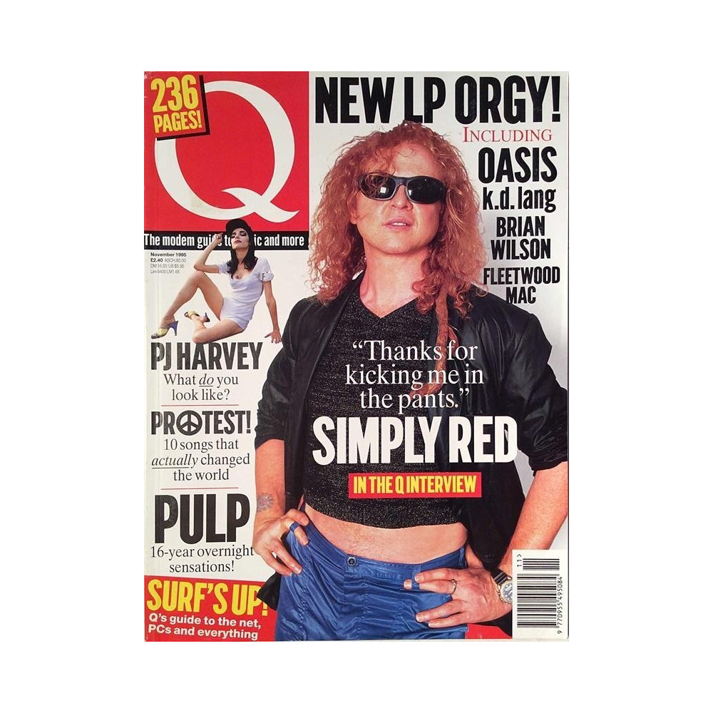 Q 1995 No. November P J Harvey,Simply Red,Pulp Magazine