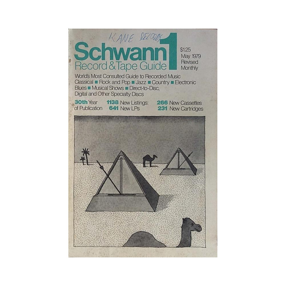 Schwann-1 Record & Tape Guide: May 1979 Revised Monthly  kansi VG+ sisäsivut EX- Käytetty kirja