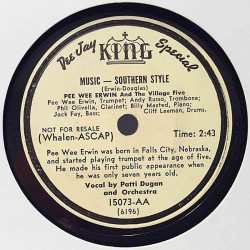 Erwin Pee Wee and Village Five : Eccentric / Music Southern Style - shellac 78 rpm record