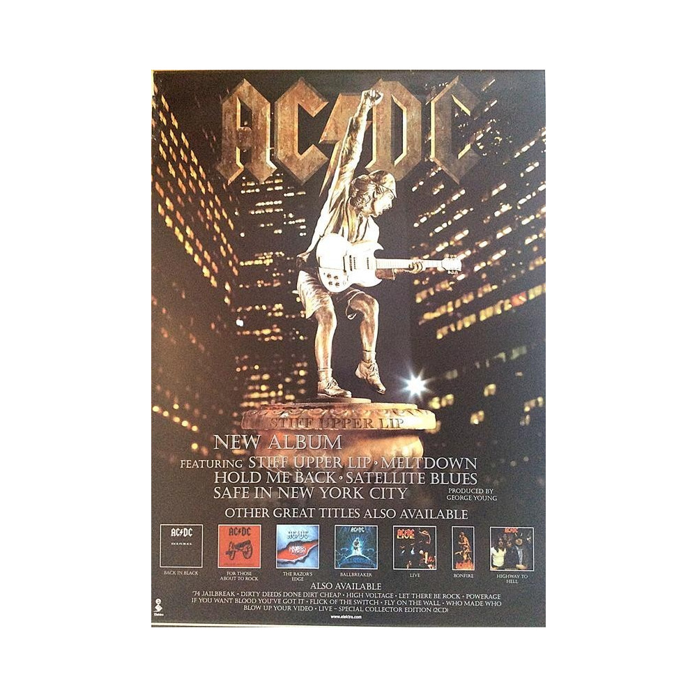 AC/DC: new album Siff upper lip : Promojuliste  59cm x 83cm - begagnat original promo poster