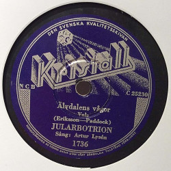 Lysén Arthur / Gustav-Hjalmar Lundquist : Jularbotrion: Älvdalens vågor / Avestaforsens brus - shellac 78 rpm record