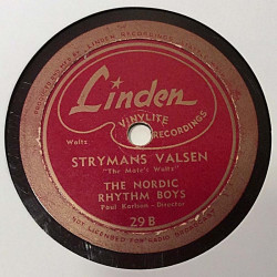 Nordic Rhythm Boys  : Balen I Karlstad / Strymans valsen - shellac 78 rpm record