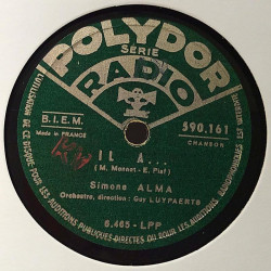 Simone Alma : Symphonie / il y a plus d'un an - shellac 78 rpm record