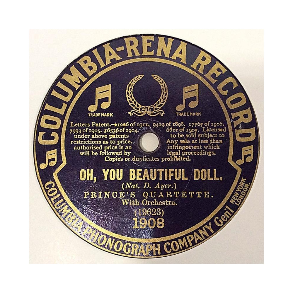 Prince’s Quartette : Oh, You Beautiful Doll / Everybody’s doing it now - shellac 78 rpm record