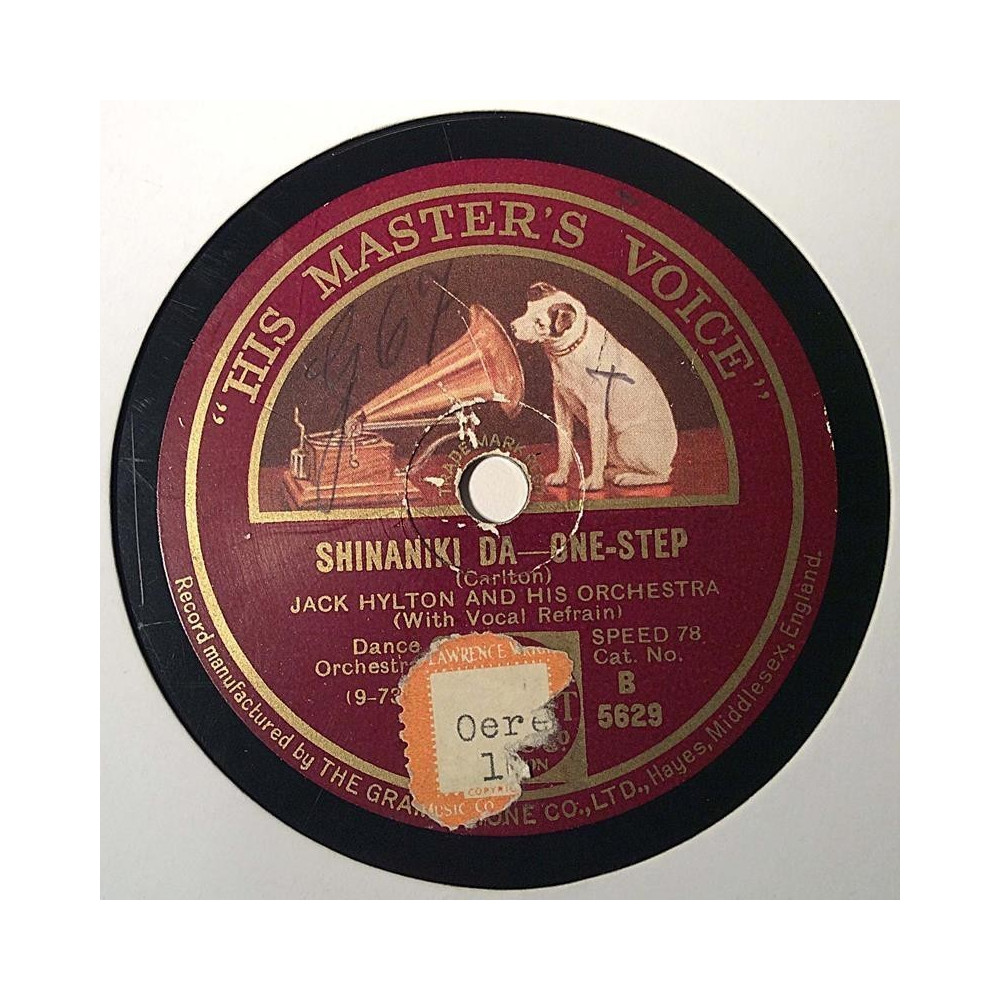 Hylton Jack And His Orchestra : Shinaniki Da / I lift up my finger and I say Tweet! - shellac 78 rpm record