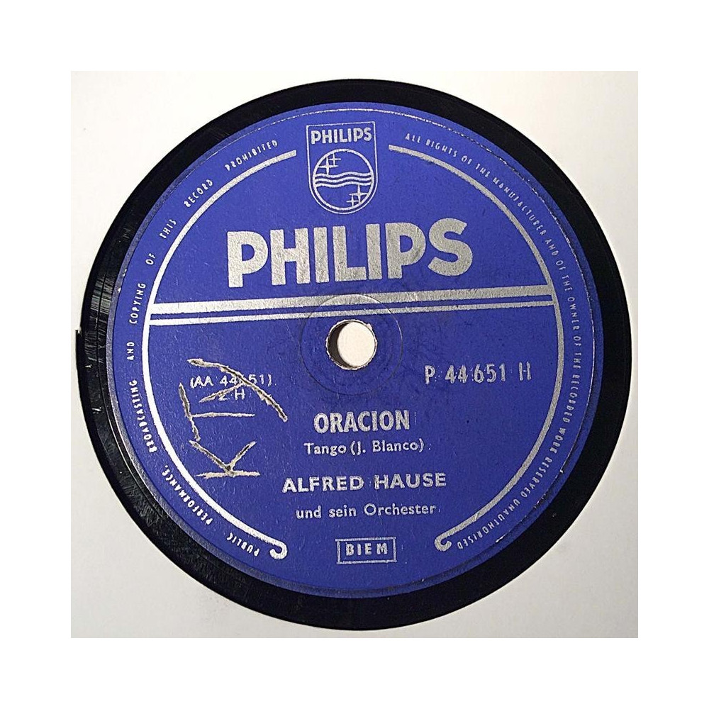 Hause Alfred : Tango della notte / Oracion - shellac 78 rpm record