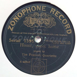 Francini Quartette : The Mill Wheel / Home, sweet home - shellac 78 rpm record
