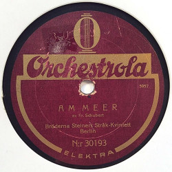 Bröderna Steiners Stråk-Kvintett : Traumerei / Am Meer - shellac 78 rpm record