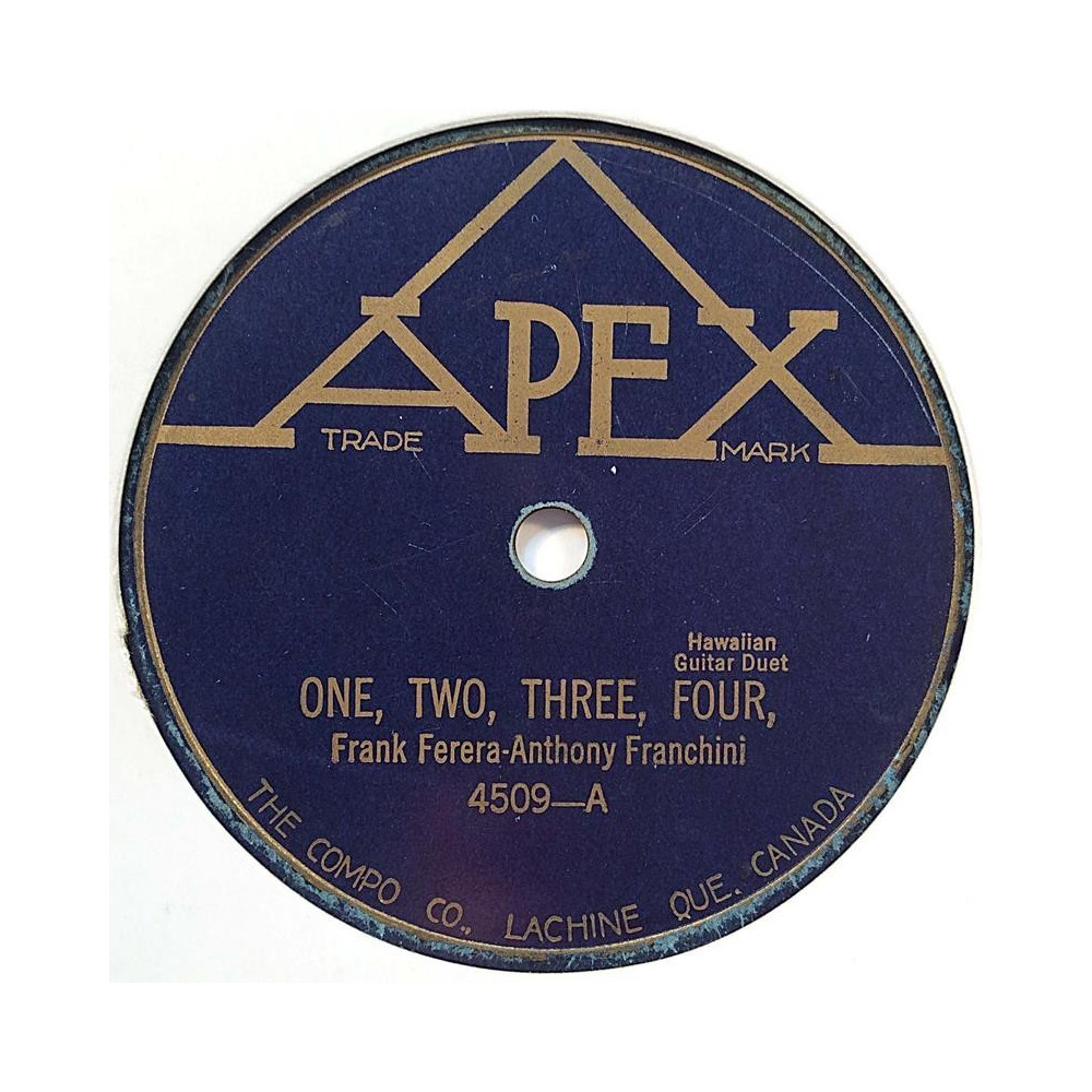 Ferera and Franchini : One, two, three, four  / Pua Carnation - shellac 78 rpm record