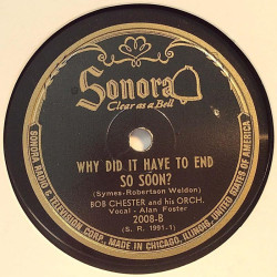 Chester Bob and his Orch. : Speaking of Angels / Why did it have to end so soon? - stenkaka 78-varvare
