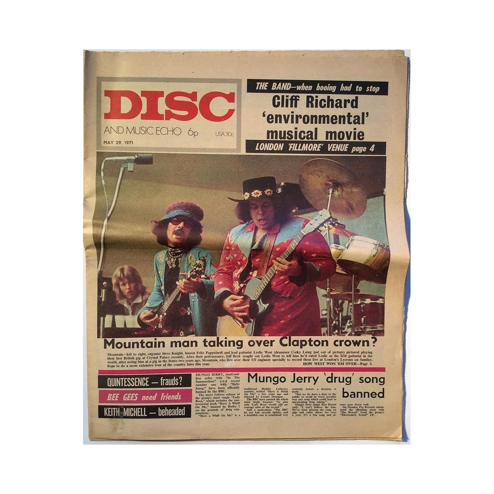 Disc and Music Echo : Mountain,Quintessence,Osibisa - begagnade magazine