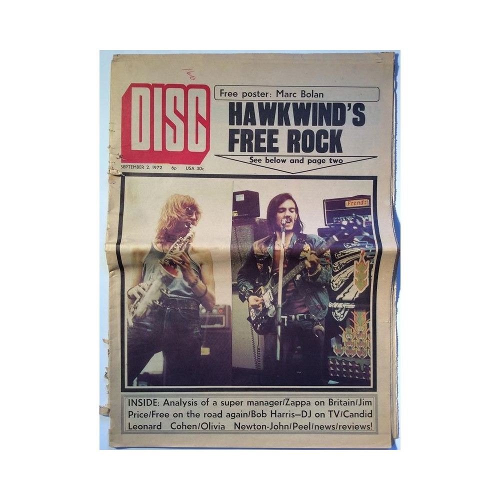 Disc : Hawkwind,Frank Zappa,Alex Harvey - used magazine