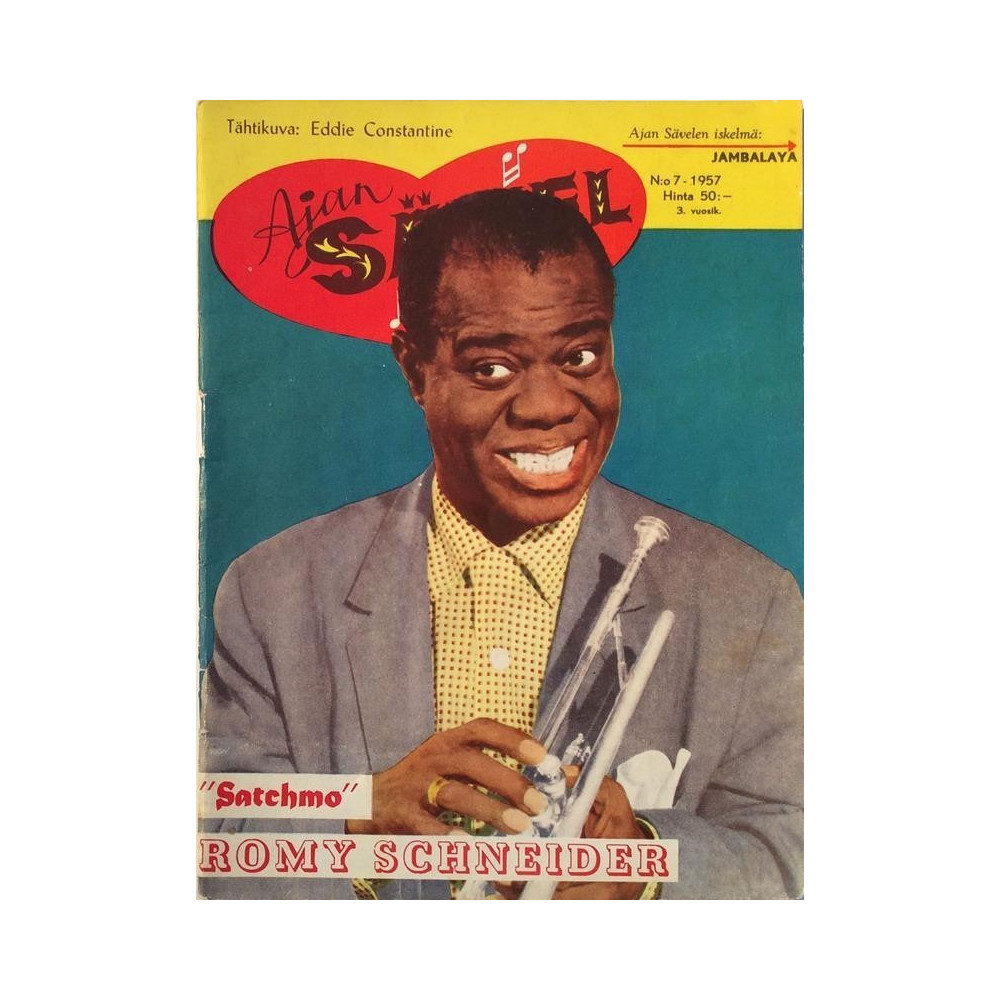 Ajan Sävel 1957 No. N:o 7 Romy Schneider,Louis Armstrong,Eddie Constantine Magazine