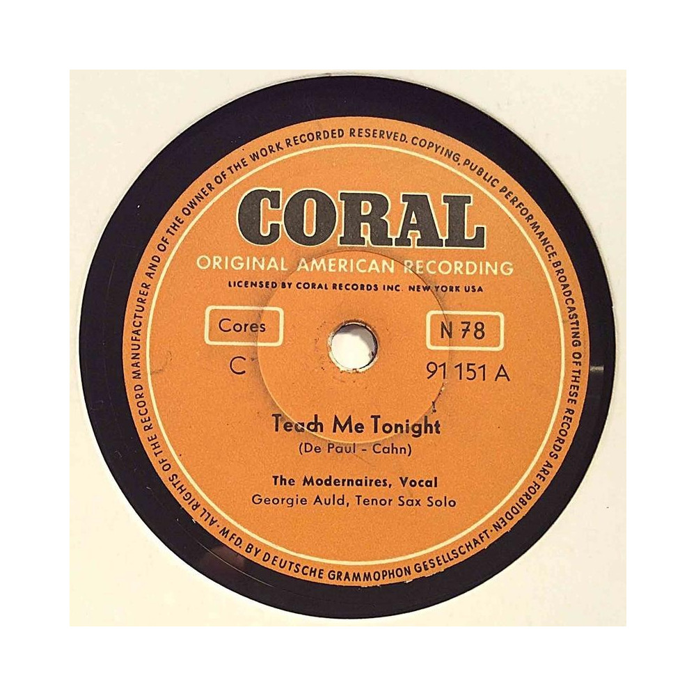 Modernairers : Mood indigo / Teach me tonight - shellac 78 rpm record