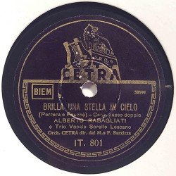 Rabagliati Alberto : Brilla una stella in cielo / Quando la radio - shellac 78 rpm record