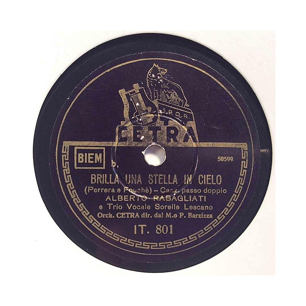 Rabagliati Alberto : Brilla una stella in cielo / Quando la radio - shellac 78 rpm record