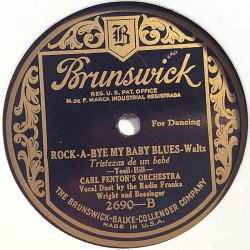 Fenton’s Carl Orchestra: Dreamer of dreams / Rock-a-bye my baby blues  kansi paperikansi/muovitasku levy VG+ savikiekko gramofon