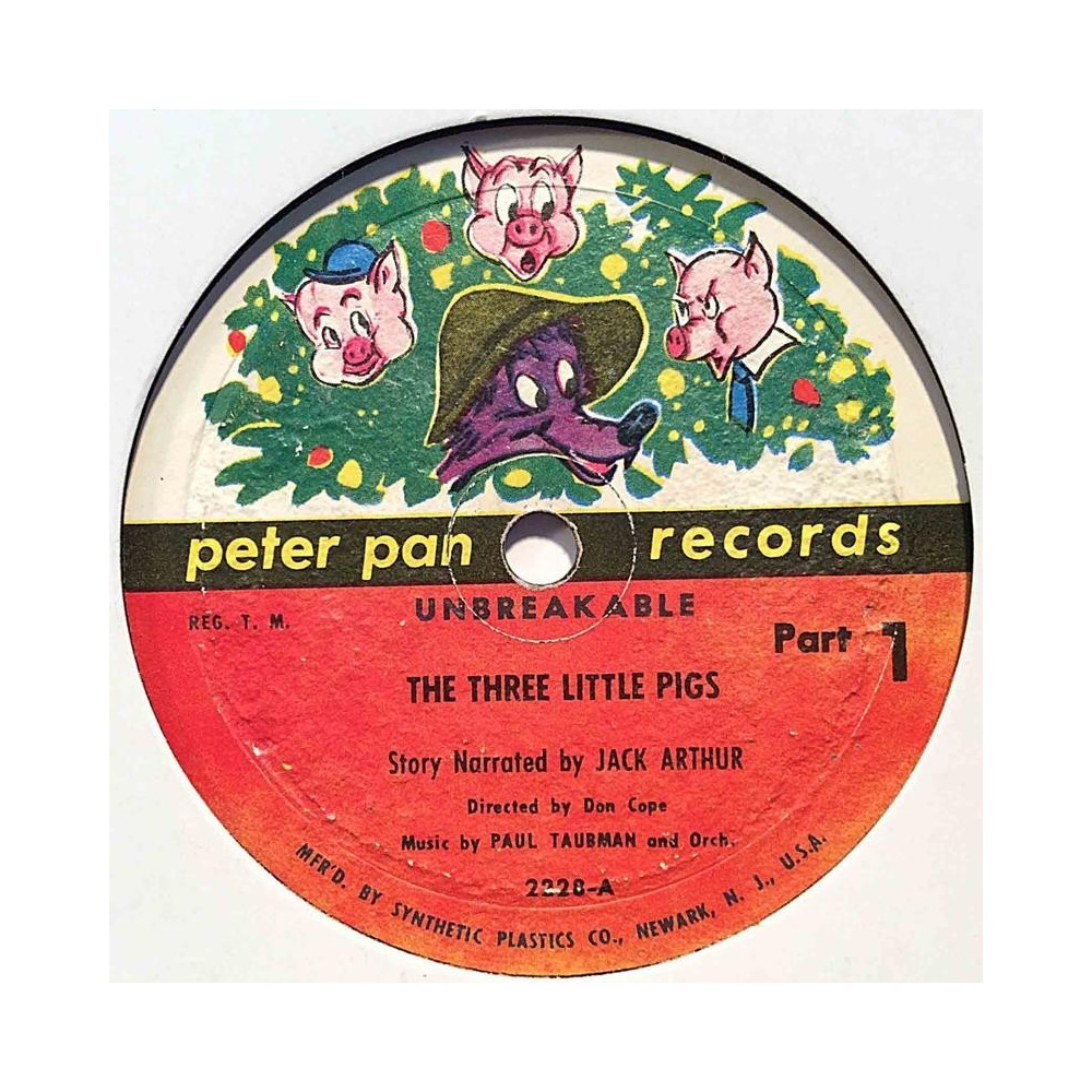 Arthur Jack, music Paul Taubman : Three little pigs Part 1 / Part 2 - shellac 78 rpm record