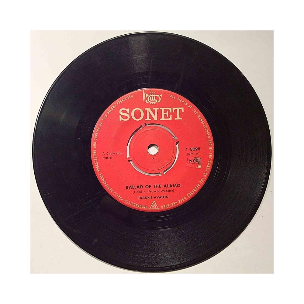Avalon Frankie : Ballad of the Alamo / Greane leaves of summer - begagnad singelskiva