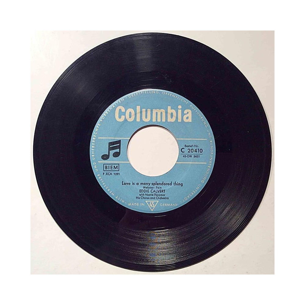 Calvert Eddie : Love is a many splendored thing / Spellbound - begagnad singelskiva