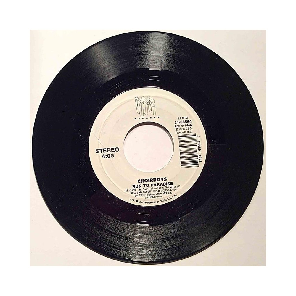 Choirboys : Run to paradise / Gasoline - begagnad singelskiva