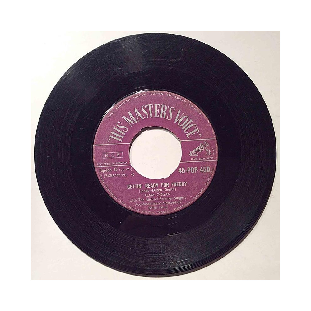 Cogan Alma : Sugartime / Gettin’ ready for Freddy - begagnad singelskiva