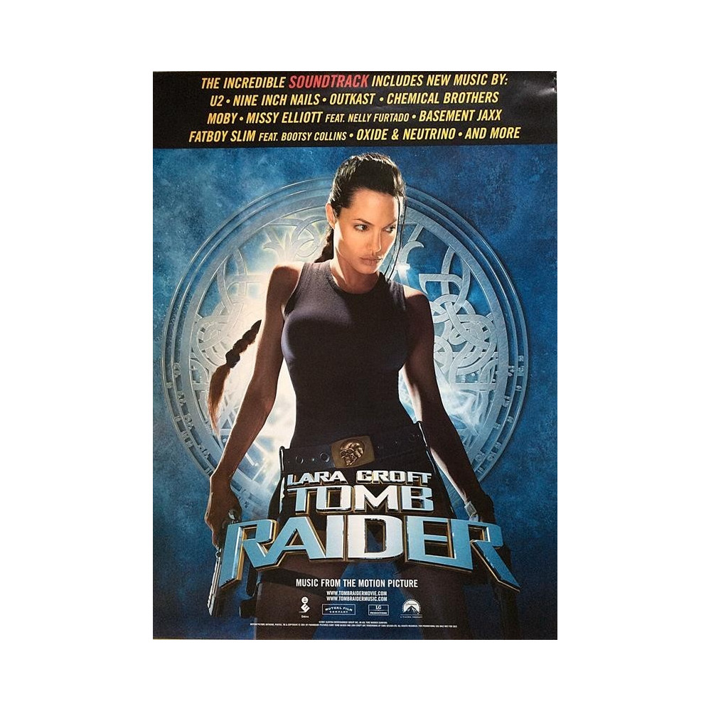 Lara Croft Tomb Raider : Elokuva Soundtrackjuliste 59cm x 83cm - Used movie soundtrack poster