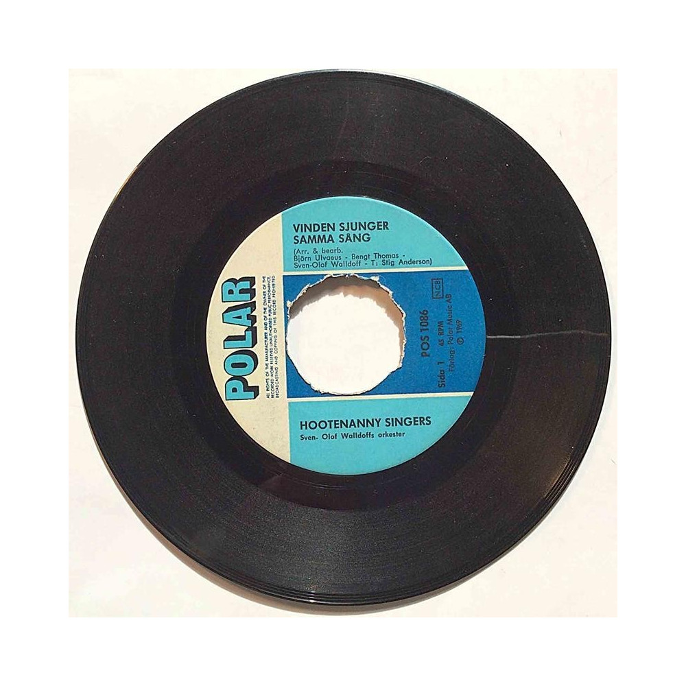 Hootenanny Singers : Vinden sjunger samma sång / Hem till de mina - begagnad singelskiva