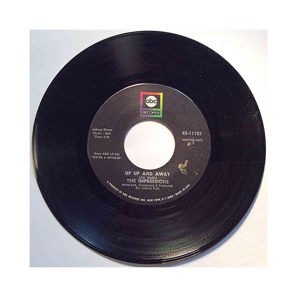 Impressions : Up up and away / I loved and I lost - second hand single