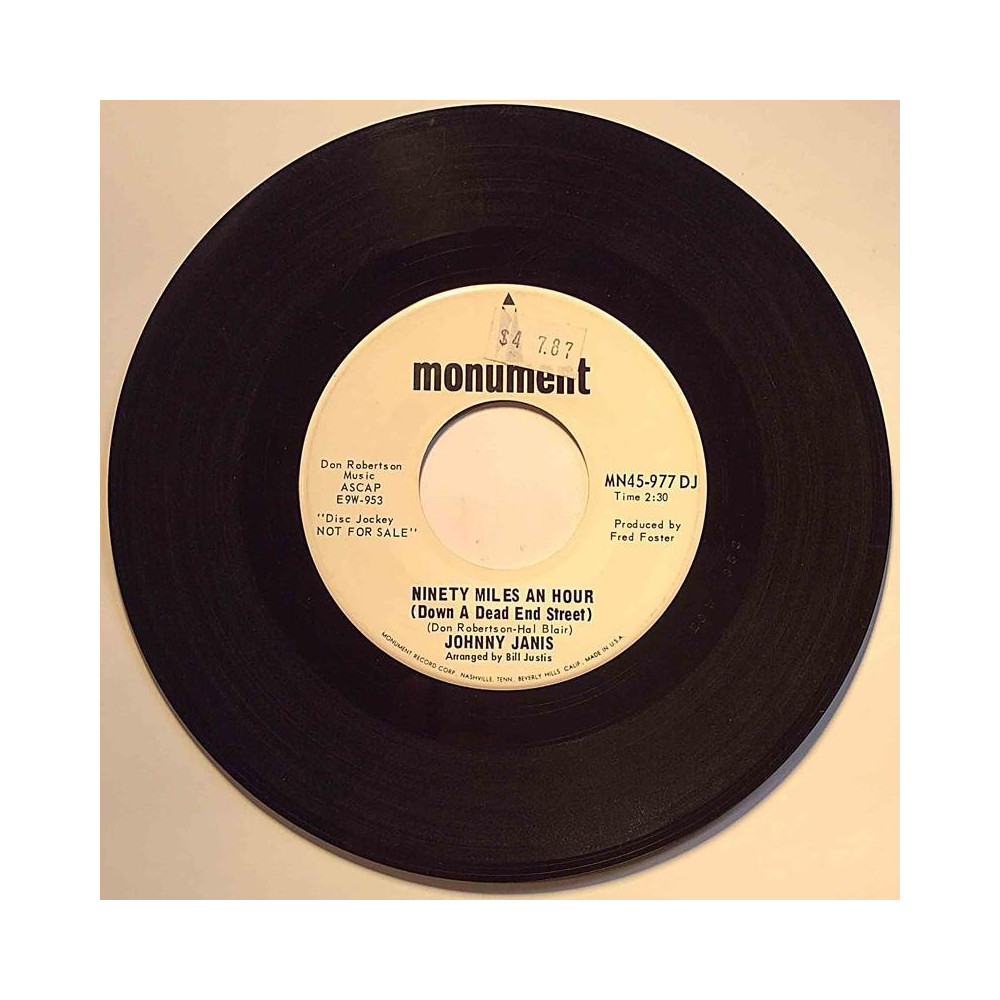 Janis Johnny : You’re free to go / Ninety miles an hour - second hand single