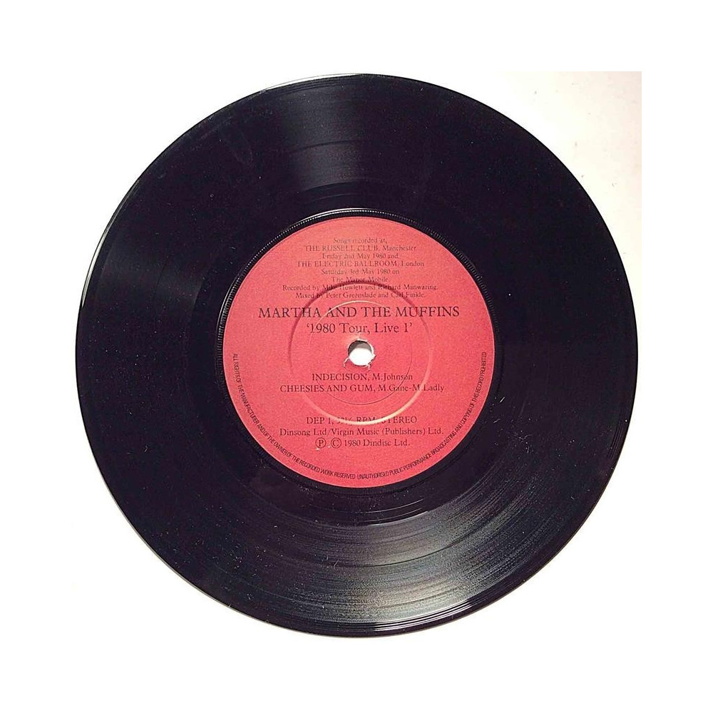 Martha and The Muffins : 1980 Tour Live 1 / Live 2 - begagnad singelskiva