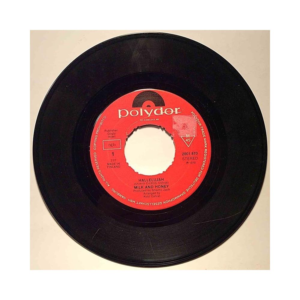 Milk And Honey : Hallelujah / Lady Sun - begagnad singelskiva