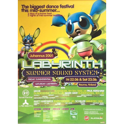Labyrinth: Juhannus summer sound system : Festarijuliste 70cm x 100cm - Used Rock Festival Poster