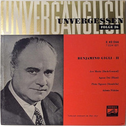 Gigli Benjamin : Ave Maria / Agnus Dei - second hand single
