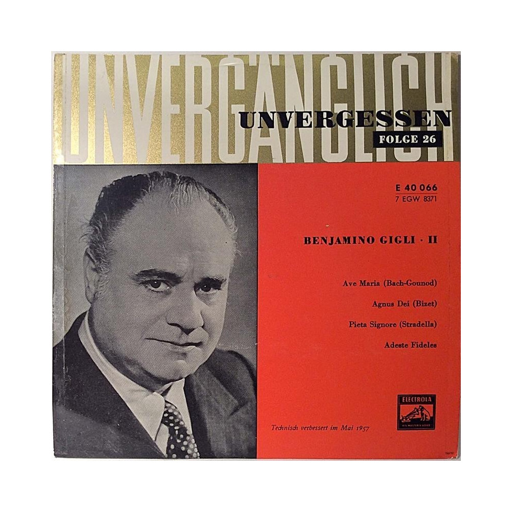 Gigli Benjamin : Ave Maria / Agnus Dei - second hand single