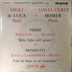 Gigli Galli-Curci De Luca Homer Bada Pinza : Verdi / Donizetti - second hand single