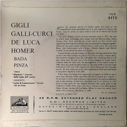 Gigli Galli-Curci De Luca Homer Bada Pinza : Verdi / Donizetti - second hand single