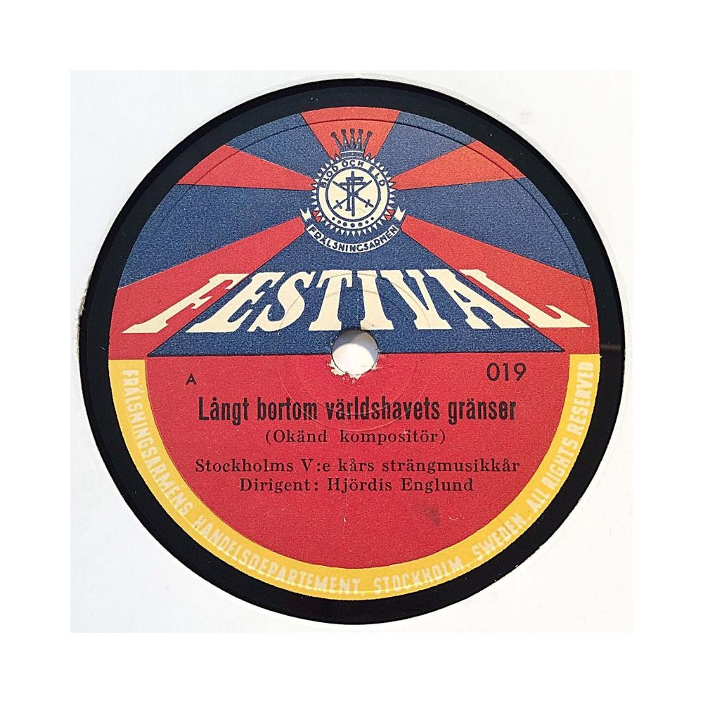 Stockholms V:e kårs strängmusikkår : Långt bortom världhavets gränser / En mästare är han att frälsa - shellac 78 rpm record