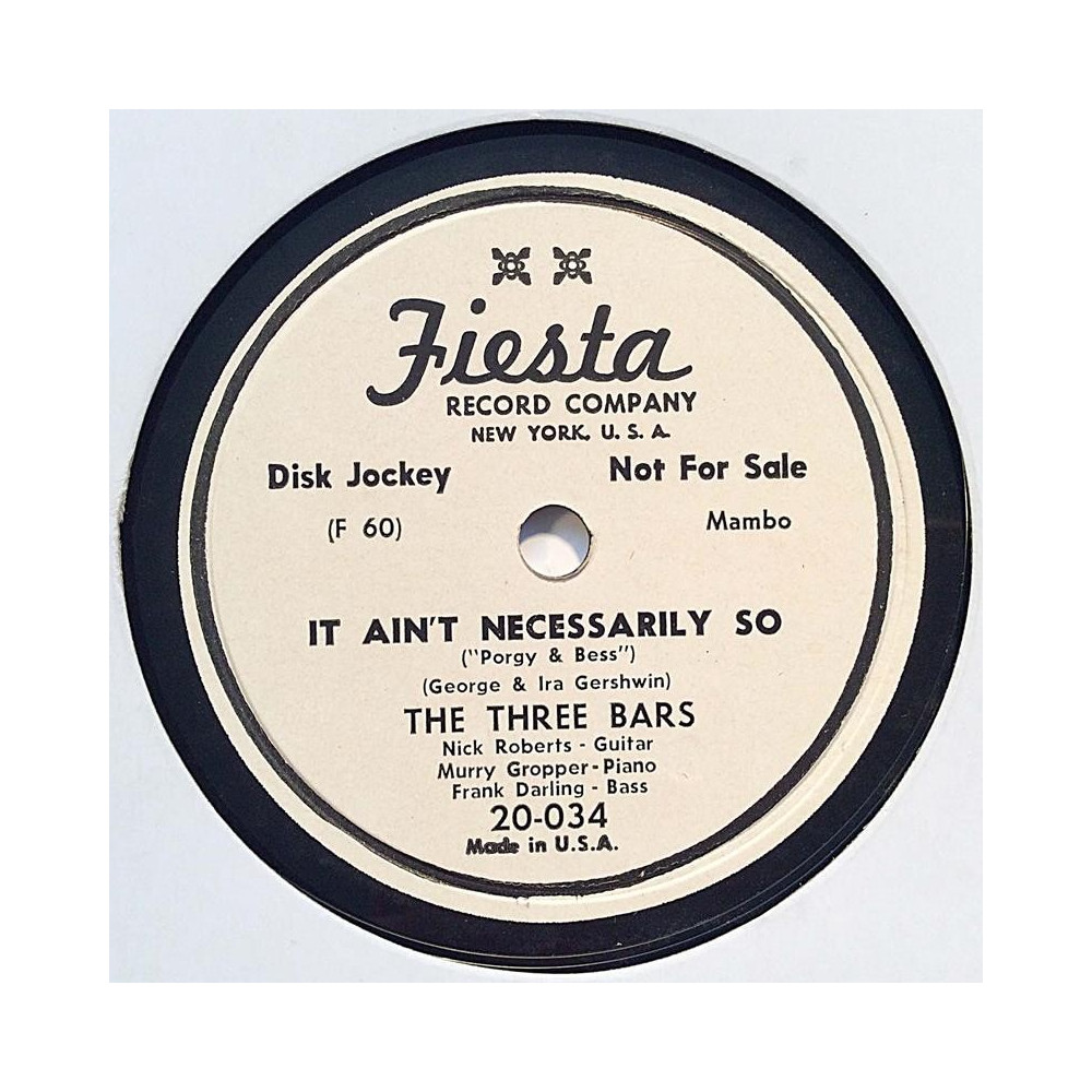 Three Bars : Kickin’ the Mambo / It ain’t necessarily so - shellac 78 rpm record