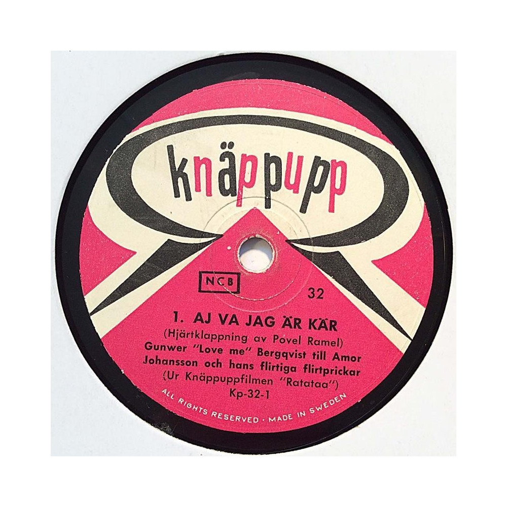 Ramel Povel, Martin Ljung : Aj va jag är kär / Hitta din rätta plats / Ratataa - shellac 78 rpm record