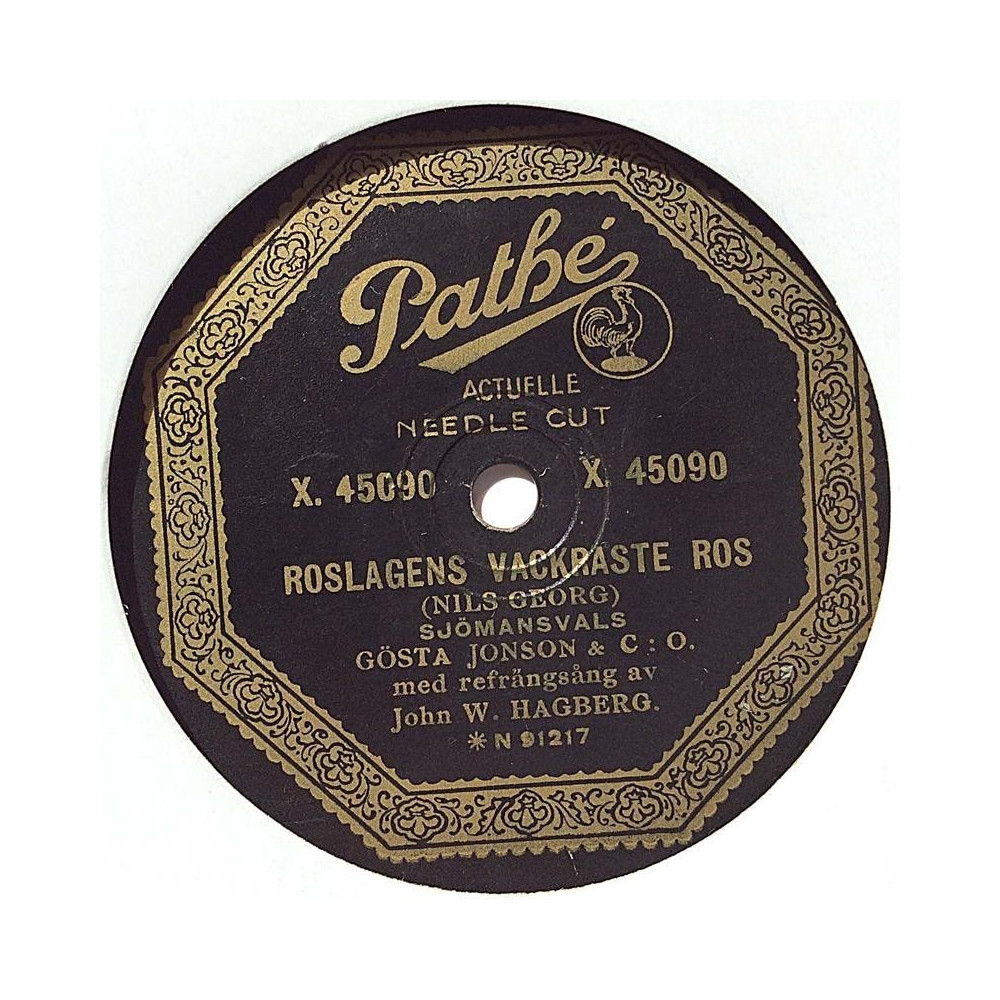 Jonson Gösta & C:O : Roslagens vackraste ros / På kosterdäck - shellac 78 rpm record