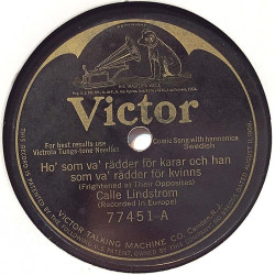 Lindstrom Calle : Ho’ som va’ rädder för karar / På Kvällskvisten - stenkaka 78-varvare