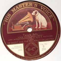 De Groot and the Piccadilly Orchestra : Temple Bells / Till I Wake - shellac 78 rpm record