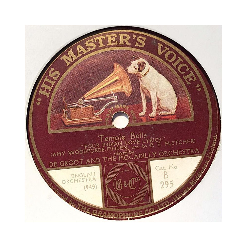 De Groot and the Piccadilly Orchestra : Temple Bells / Till I Wake - shellac 78 rpm record