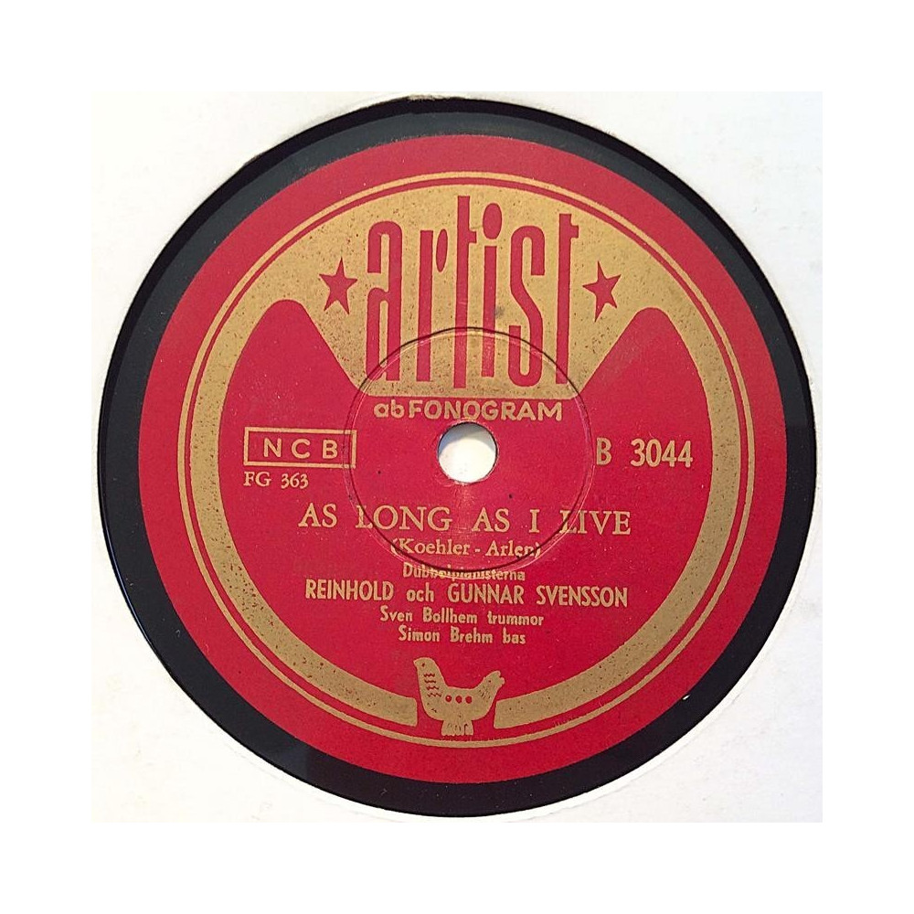 Reinhold och Gunnar Svensson : Love / As long as I live - shellac 78 rpm record