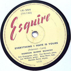 Burns Norman Quintet : Should I / Everything I have is yours - shellac 78 rpm record