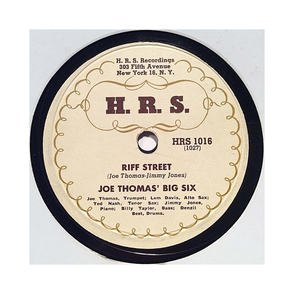 Thomas Joe Big Six : Riff Street / A Touch of Blue - shellac 78 rpm record