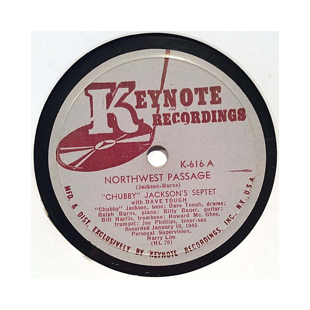 Jackson’s Chubby Septet : Northwest Passage / Cryin’ Sands - shellac 78 rpm record